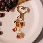【コーヒー】　濃い茶色　ハチミツキーホルダー　はちみつアクセサリー　蜂蜜　コーヒー
