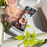 インド刺繍リボンの大人可愛いバレッタ 🎀 〜華やかフラワー×グレーリボン〜
