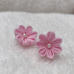 【🌸桜色🌸つまみ細工×ペット用ヘアアクセサリー】1組(2個)※数量変更可能