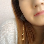 再販✨ふわっふわっ優しい夜空ミンク💖グレー✨フックピアス🌟アレルギー対応樹脂フックピアス🌟イヤリング