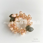 【mipupupu様専用出品】蕾から花へ ソメイヨシノのリースブローチ ～卒業式・入学式に～　セレモニー　フォーマル　さくら　桜　卒園式　入園式