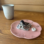 京の守り姫〜やすらぎのお香たて〜桜色の陶器直径13.5cm