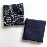 ネイビーカラー⭐︎北欧風⭐︎刺し子刺繍コースター(1枚) embroidery coaster