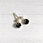ピアス　黒×パール　ドール用