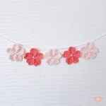 大きな桜のガーランド🌸　手編み