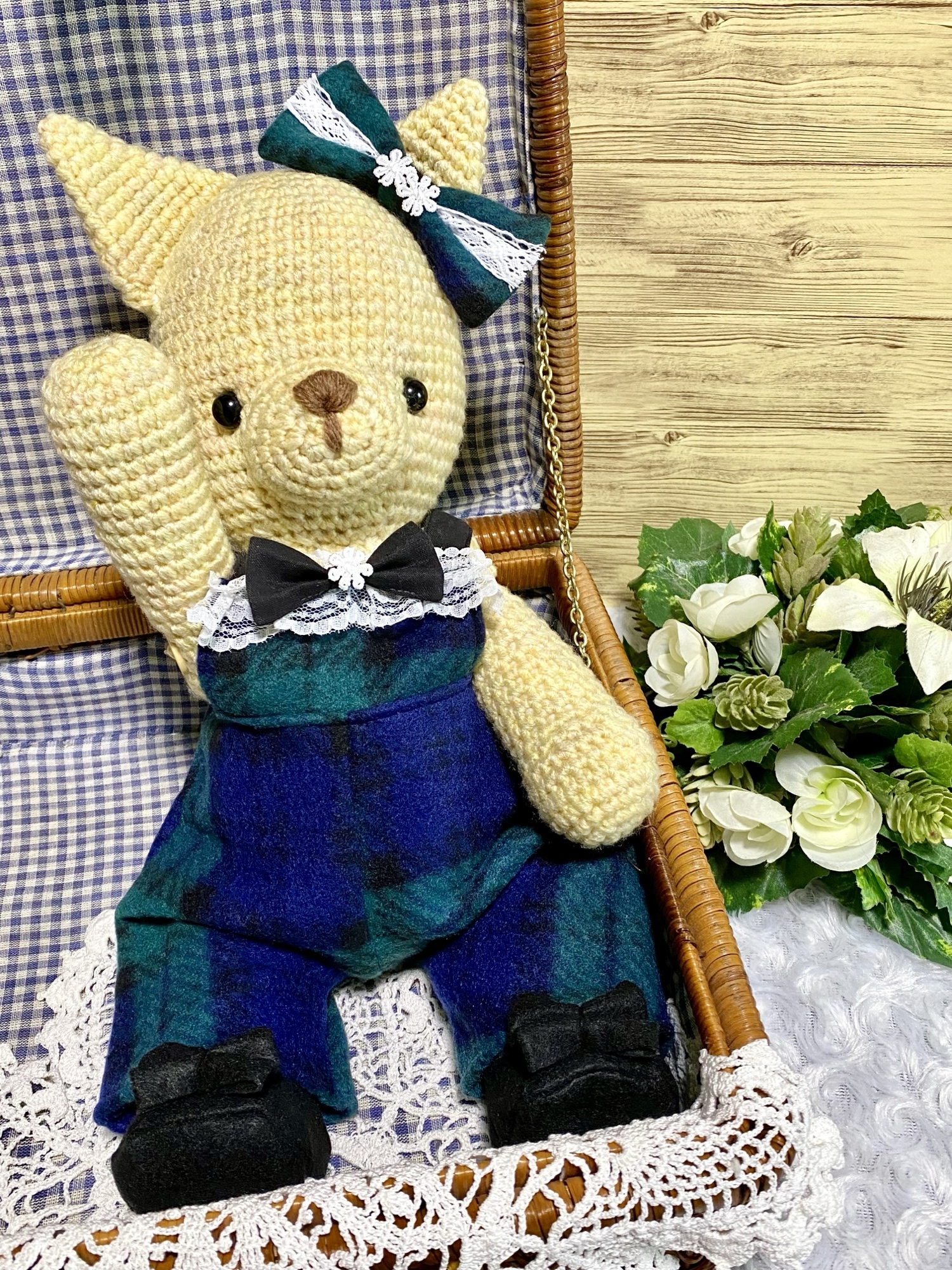 着せ替えのできるBIGあみぐるみ 黄色のねこちゃん - さあやのAtelier