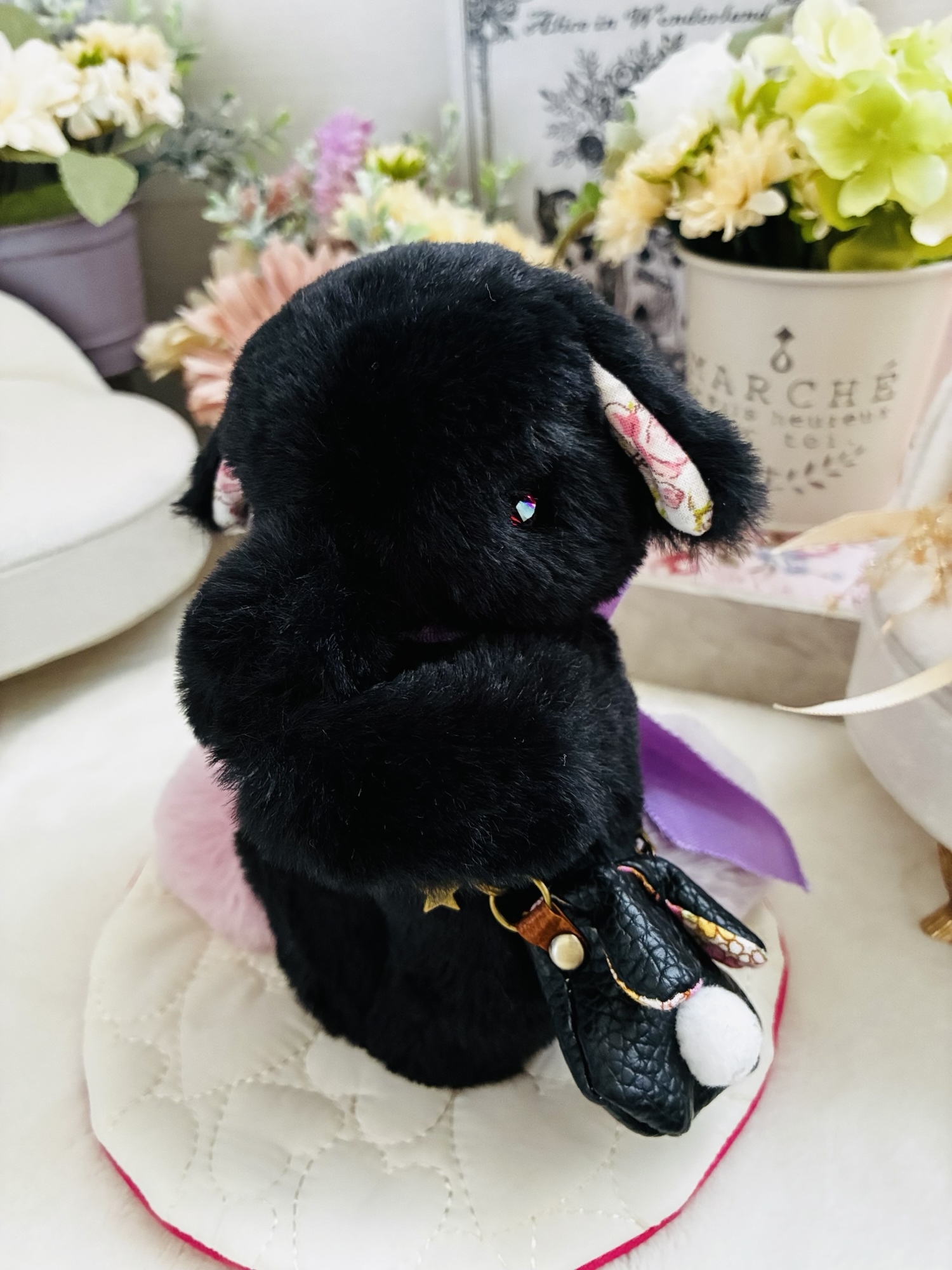 【ぬいぐるみ】たれ耳うさぎ　黒【立ち姿90】 8,360円
