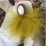 ふわふわマラボーキャッチ×ヴィンテージパールピアス(片耳用)