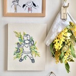 NEW! にがおえ刺繍ボード【花刺繍：ミモザ】　