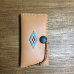 《再販》iPhone6/6s/7☆栃木レザー☆ターコイズコンチョ☆巻きつけタイプ