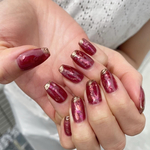 【A043】bordeaux  ネイルチップ　結婚式ネイル　ウェディングネイル　マグネットネイル　前撮りネイル
