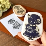 ねこはんこのこどもたち・わたしのたからもの　黒猫　猫　スタンプ　消しゴムはんこ