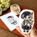 ぼくのたからもの・ねこはんこのこどもたち 長毛猫　猫　スタンプ　消しゴムはんこ