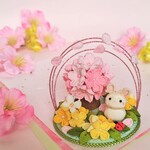 桜満開うさぎのお花見＊ちりめんつまみ細工