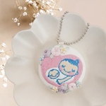 【新商品】刺繍マタニティマーク  小さなブーケシリーズ　まどろみブーケ　マタニティキーホルダー くすみカラー 小花 ナチュラル　母子手帳　妊娠プレゼント　お花　フラワー　ローズ　春色