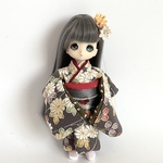 No.773  オビツ11振袖　小菊草花　ちりめん