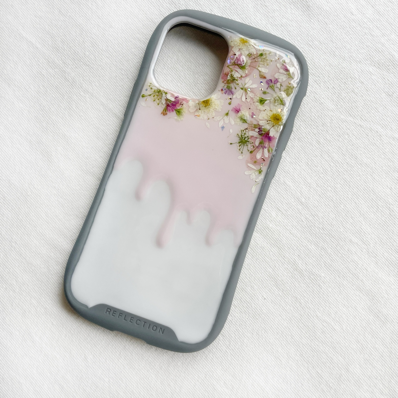 drip flower】 スマホケース 押し花スマホケース 全機種対応 ソフト