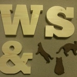 C様オーダー専用☆猫が遊ぶアルファベット文字「W・＆・S」