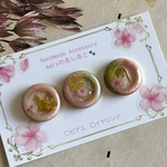 【プチねこアソート🐾耳飾り(春の訪れセット)🌸】桜 春 イヤリング  ピアス シーリングスタンプ お花見 キラキラ 小さめ  猫