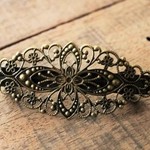 飾りバレッタ【花】2個金古美