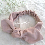 ★sale　コーデュロイ セルフリボン ヘアバンド(モーブピンク)