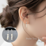 Perle Trio Éclat　3連パール　ドロップピアス　SV925　HP048