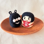 羊毛フェルトの金太郎&ツキノワグマ