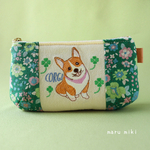 🍀セール🍀【コーギー 刺繍ポーチ】