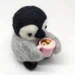 はいどーぞ！ラテアートペンギン君 ピンクカップ