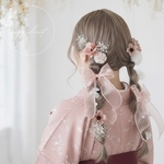 アネモネの髪飾り　ヘッドドレス  ピンク／ウェディング 結婚式 前撮り撮影 お誕生日フォト 七五三  成人式 卒業式