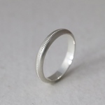 ミルグレイン　silver950 3mm/名入れ・刻印無料/艶消し/受注販売/マット仕上げ