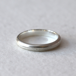 milgrain ring silver950 3mm/名入れ・刻印無料/艶消し/ミルグレイン/リング/受注販売/ご褒美ジュエリー