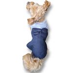 【yuki0912lv 様 オーダー専用】犬服タンクトップ 春夏 リボンモチーフ バイカラー ネイビー