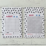 チャック袋貯金(365日&1000円/シール付）黒小花柄