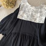 sale♡完成品♡ジュイ柄丸襟&セーラーマキシ丈ローウエストワンピース。.＊
