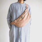 【在庫あり】ボディバッグショルダー「MIKADUKI」 / オールドローズ/11号帆布 / 三日月型ムーンショルダー