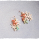 再･･･････販＊泡花/Tatting lace earring