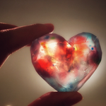 【受注製作】ハートの宝石石けん アロマパワーストーン healing crystal "rainbow"