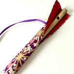 おしゃれ篠笛袋【金彩麻の葉/花模様】和小物