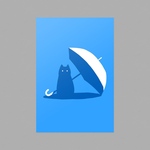 夏とねこポストカード