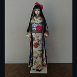 momokodoll  サイズ　白地に花模様の振袖セット