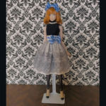 momokodollサイズ ブルーのリボンとレースのスカートセット