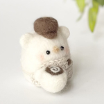癒しのコーヒーくまちゃん 羊毛フェルトの置物(受注制作)