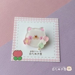 春限定🌸お花見白ねこさんのブローチ