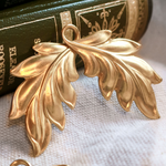 真鍮パーツ［アメリカ製］＊2個＊アンティーク調　葉　植物　大ぶり　ブラス ＊A01100 / Raw brass jewelry making supplies