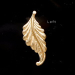 真鍮パーツ【Left】［アメリカ製］＊2個＊アンティーク調　葉　羽　ボタニカル　鳥