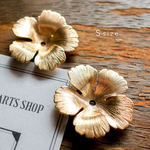 真鍮パーツSsize［アメリカ製］＊2個＊アンティーク調　ブラス　花　フラワー　ボタニカル　植物 / Raw brass jewelry making supplies