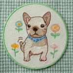 フレンチブルドッグ刺繍ワッペン