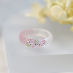 【夢の中ring／桜】選べるサイズ・金属アレルギー対応・マット加工レジンリング