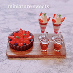 🍓NEW🍓いちごタルト＆パフェセット　ミニチュアフード　ミニチュアスイーツ　フェイクフード　フェイクスイーツ